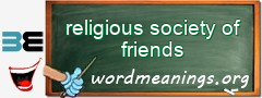 WordMeaning blackboard for religious society of friends